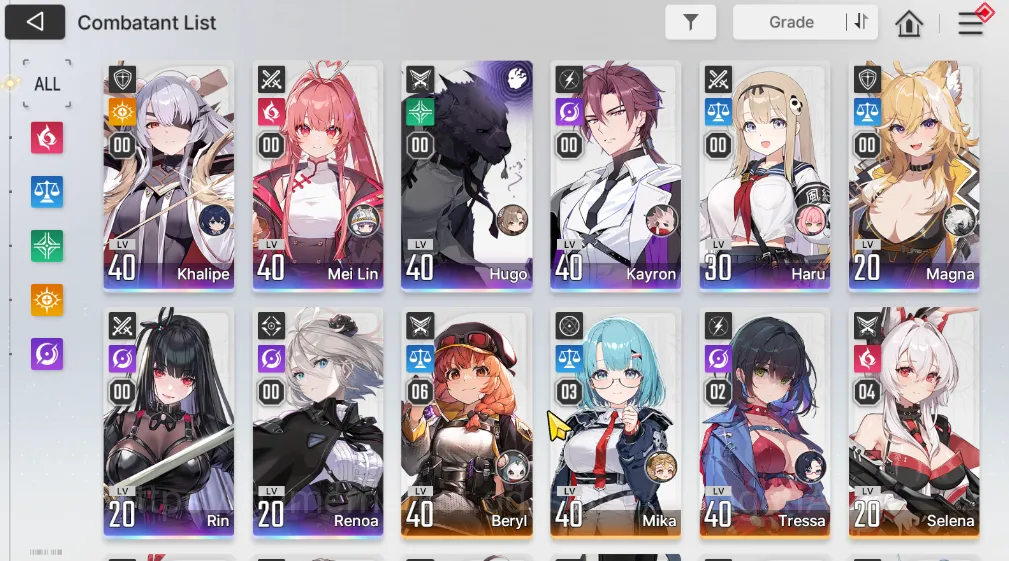 Chaos Zero Nightmare Accounts GLOBAL LV37|8SSR(MeiLin,Khalipe,Hugo,Kayron,Haru,R image 1