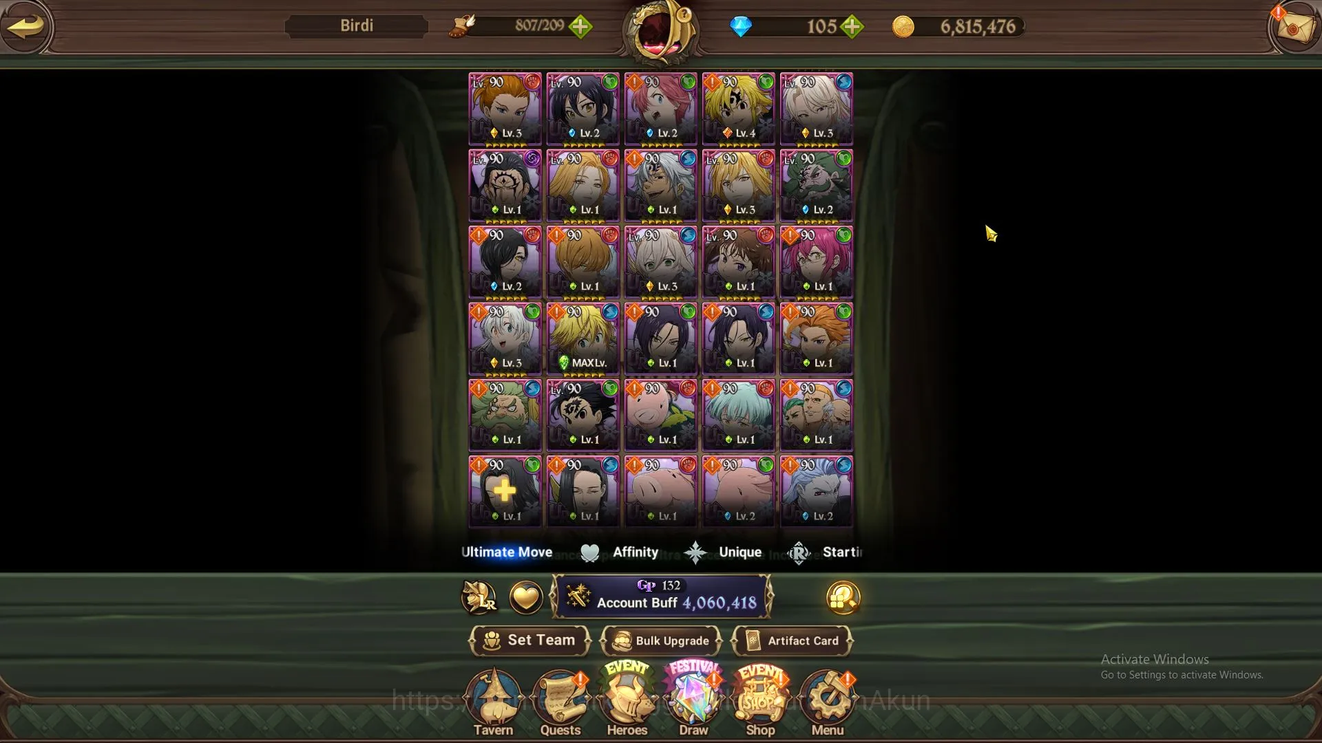 The Seven Deadly Sins: Grand Cross Accounts Midgame ASIA|4M CC|2 LR+7 UR+Collab Konosuba+105 4