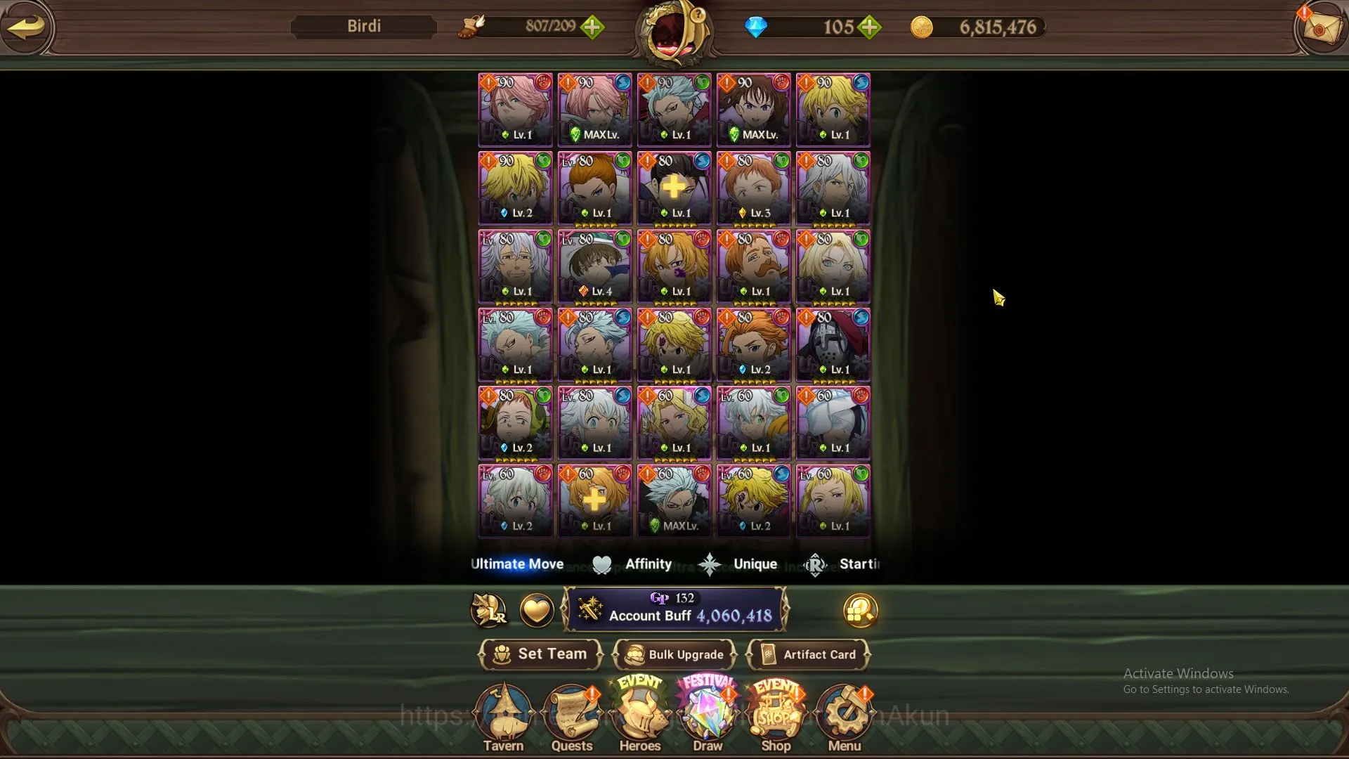 The Seven Deadly Sins: Grand Cross Accounts Midgame ASIA|4M CC|2 LR+7 UR+Collab Konosuba+105 5