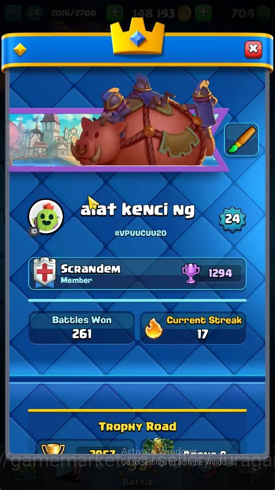 Clash Royale Accounts Lvl 24|Trophy 2957|KTL 9| Card 59 | 4 EVO, 16 Epic image 1