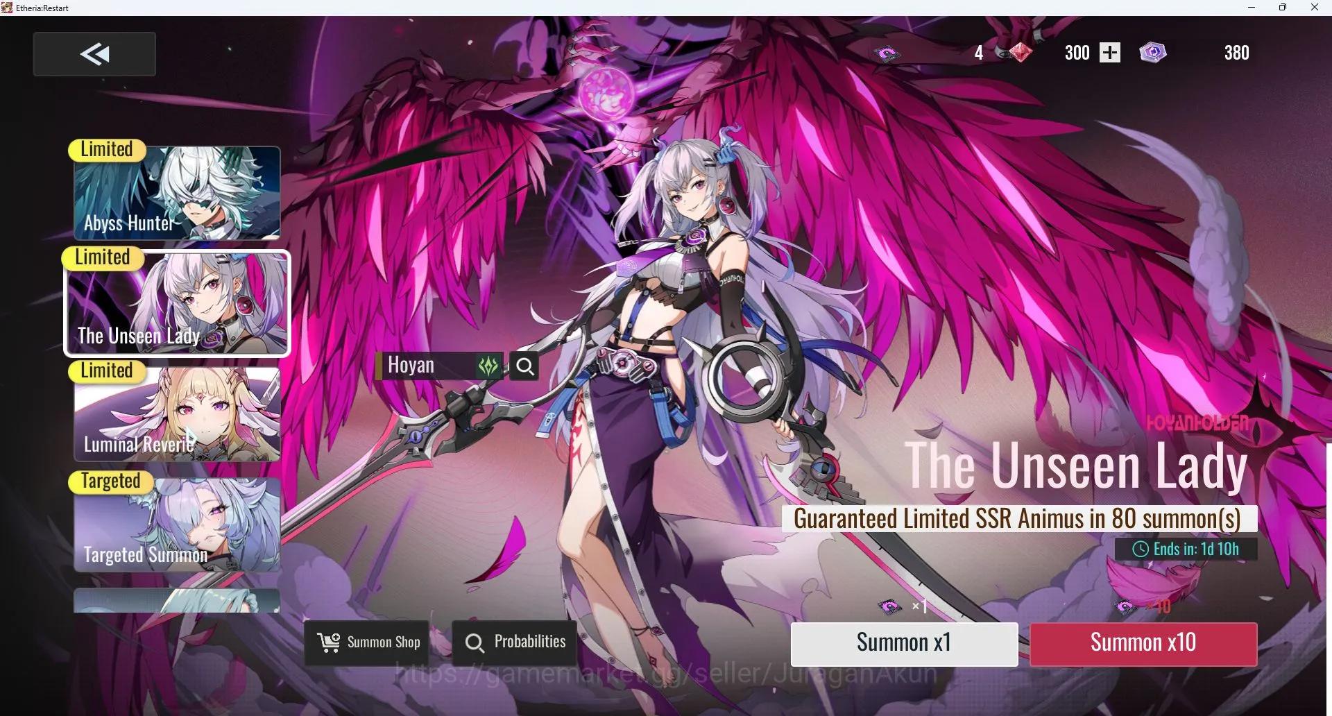 Etheria: Restart Accounts Starter [Sv Global-S4]Starte 4SSR (Lian,Xiada,Lingluo,Freya)|MC Male|Log Google|CheckSS(ER740) 4