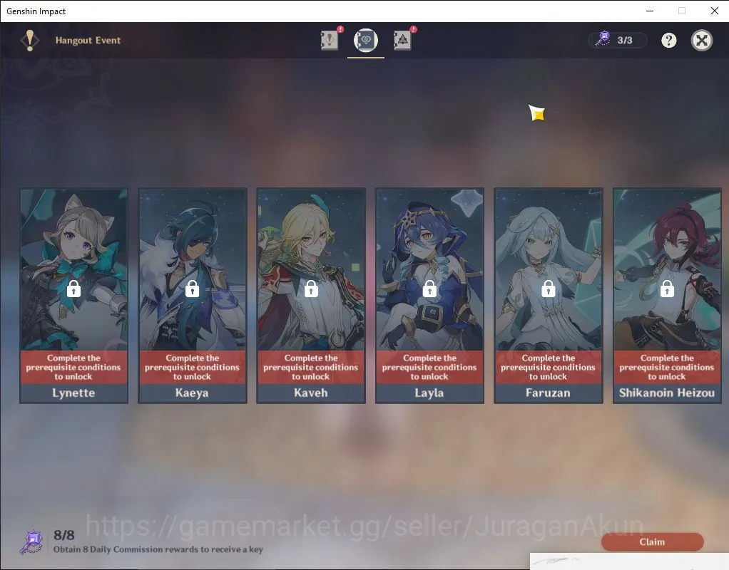 Genshin Impact Accounts Mid Game ASIA|AR 56| 11 Limited |Arlecino,Yelan,Furina,Kazuha,ZongLi,Nahida,Xiao,Eula,Etc|MC 12