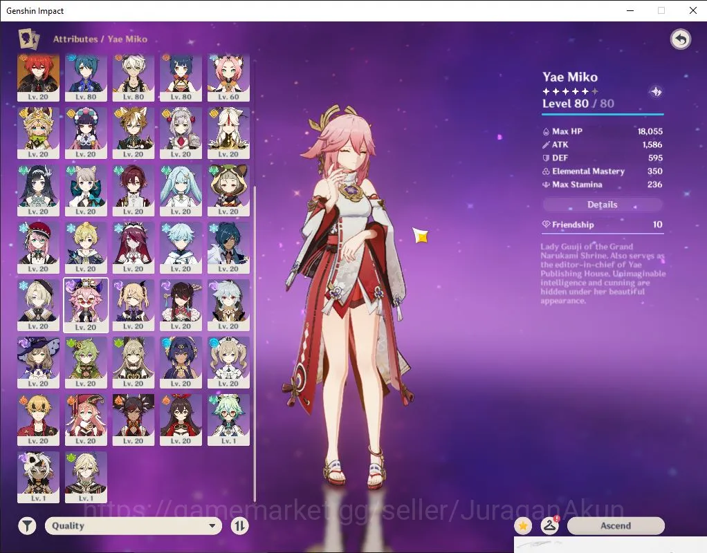 Genshin Impact Accounts Mid Game ASIA|AR 56| 11 Limited |Arlecino,Yelan,Furina,Kazuha,ZongLi,Nahida,Xiao,Eula,Etc|MC 4