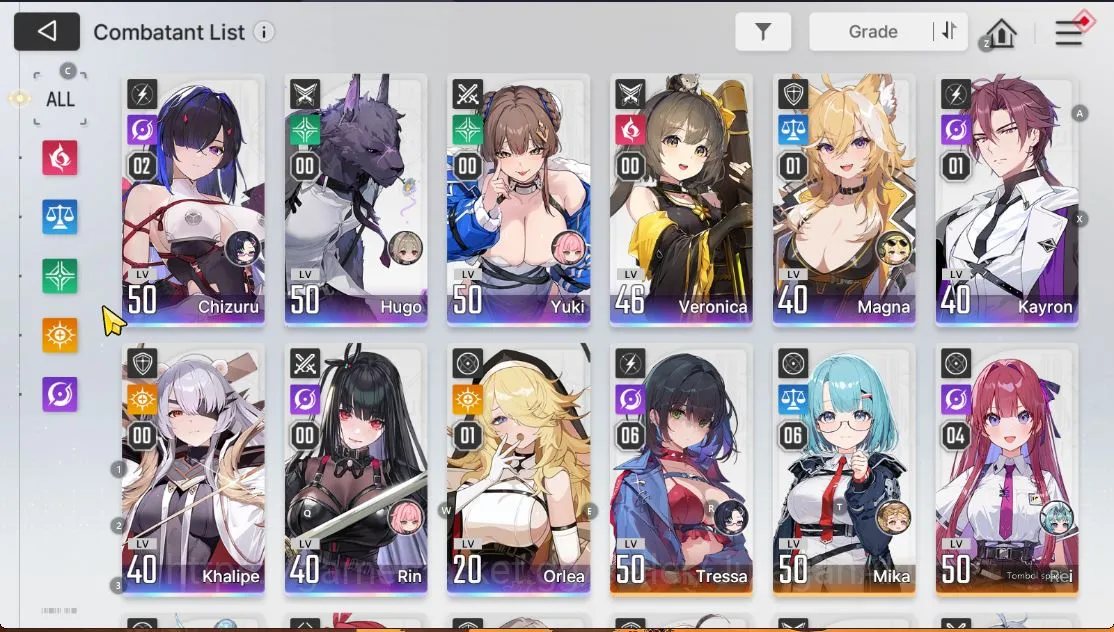 Chaos Zero Nightmare Accounts GLOBAL|LV 45|9 SSR (ChizuruM2,MagnaM1,OrleaM1,KayronM1,Veronica,Etc)+11 SR (NiaM6,LucasM6)+33 4