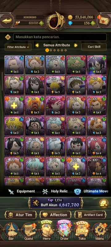 The Seven Deadly Sins: Grand Cross Accounts Midgame Asia |4,6M CC|3LR + 6UR + Collab TOG + 156 Gems (Ludo, King2/6, Eliza 2