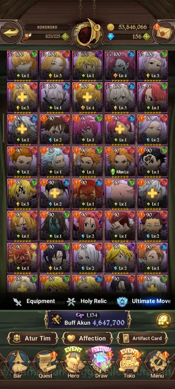 The Seven Deadly Sins: Grand Cross Accounts Midgame Asia |4,6M CC|3LR + 6UR + Collab TOG + 156 Gems (Ludo, King2/6, Eliza 3