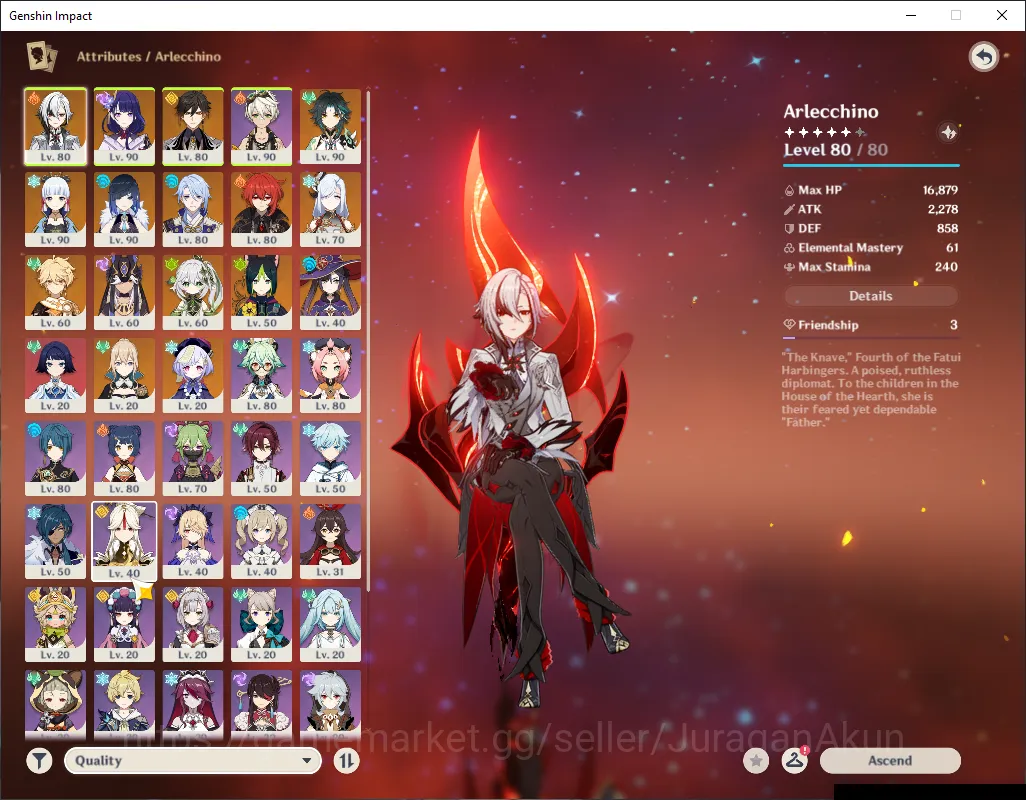 Genshin Impact Accounts End Game ASIA |AR 57|10 Limited 4+(5*Weapon)|Shenhe,Kamisato 2
