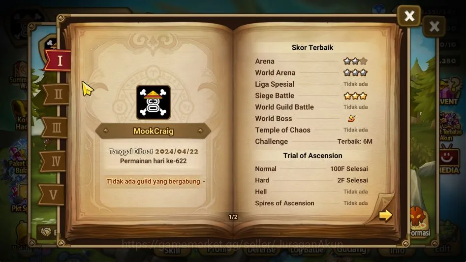 Summoners War: Sky Arena Accounts Mid-Game Asia |Lv 61|1 LD Mookwol|26+NB5(Masha,Verad,Leo,Sonia,Etc)+68 6* Monster+2,3K 3
