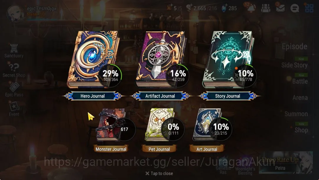 Epic Seven Accounts Starter GLOBAL Verif|Best Stratre|5 ML (Successor Taeyou,AElena,US Choux,etc)+Vildred,Ravi,Choux,etc|POH 3