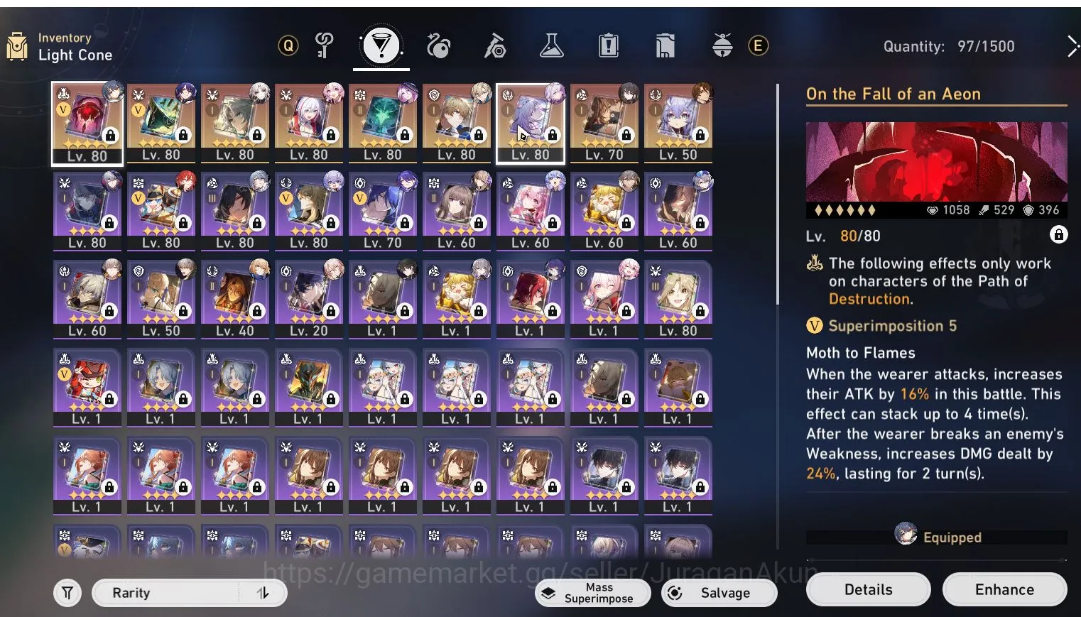 Honkai Star Rail Accounts Mid Game ASIA [TL69] 12 limited (Castorice+Sign, Feixiao+Sign, Ruan Mei+Sign,Acheron,etc 8
