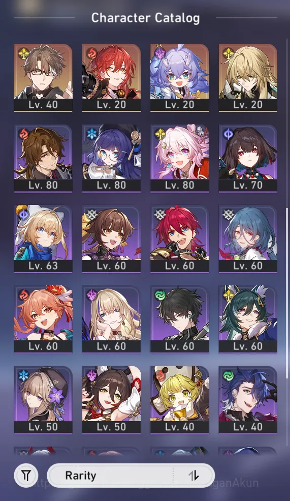 Honkai Star Rail Accounts Mid Game ASIA [TL70] 12 Limited (Hypercarry Acheron + Sign, Jiaoqiu, Aventurine & ETC)|Take Email 6