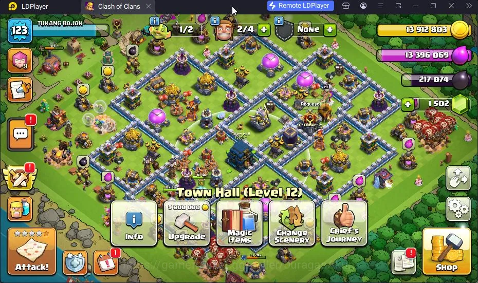 Clash of Clans Accounts Mid-Tier TH12-BH 6|LV 123|HH 9|BK 29,AQ 43,GW 20,MP 30,RC|1502 Gem|CN ON|Protect OFF|TAKE 5