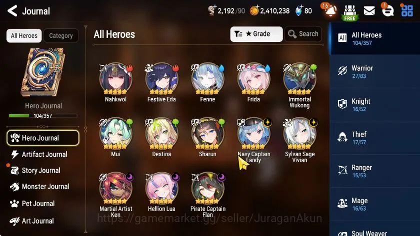 Epic Seven Accounts Global Unverif|BestStarter|5ML (Candy,HLua,SageViv image 3