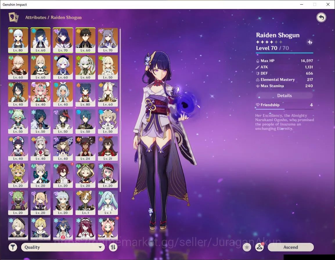 Genshin Impact Accounts Mid Game ASIA|AR55|9 Limited + 3[5 Star's Weapon]Yelan,Raiden,Zhongli C1,Nahida[Sign+C1],etc|MC 2