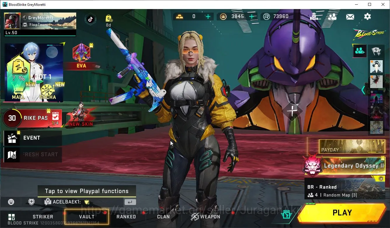 Asia|Eternal Zero-Odashadow|5 Ultra(FAL-Warior Lv1,Spear-Iridian Lv3,Blast,Katya,Nacho)|+13 Legend|Log Netease|Check SS(BLS1849) Blood Strike Mid-Tier Asia|Eternal Zero-Odashadow|5 Ultra(FAL-Warior Lv1 image 1
