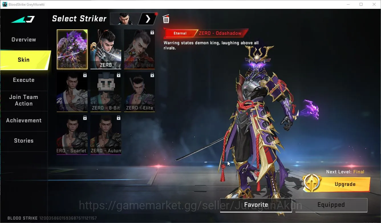 Blood Strike Accounts Mid-Tier Asia|Eternal Zero-Odashadow|5 Ultra(FAL-Warior Lv1,Spear-Iridian Lv3,Blast,Katya,Nacho)|+13 4