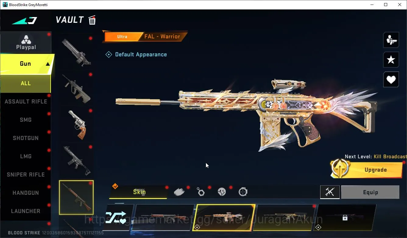 Blood Strike Accounts Mid-Tier Asia|Eternal Zero-Odashadow|5 Ultra(FAL-Warior Lv1,Spear-Iridian Lv3,Blast,Katya,Nacho)|+13 5