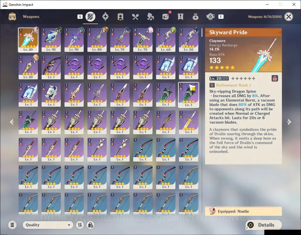 Genshin Impact Accounts Others Asia|AR 56|1 Limited + 1 (*5 Weapon)|Nefer C5|Skyward Pride|BD Unset|Mc Female|Take 2