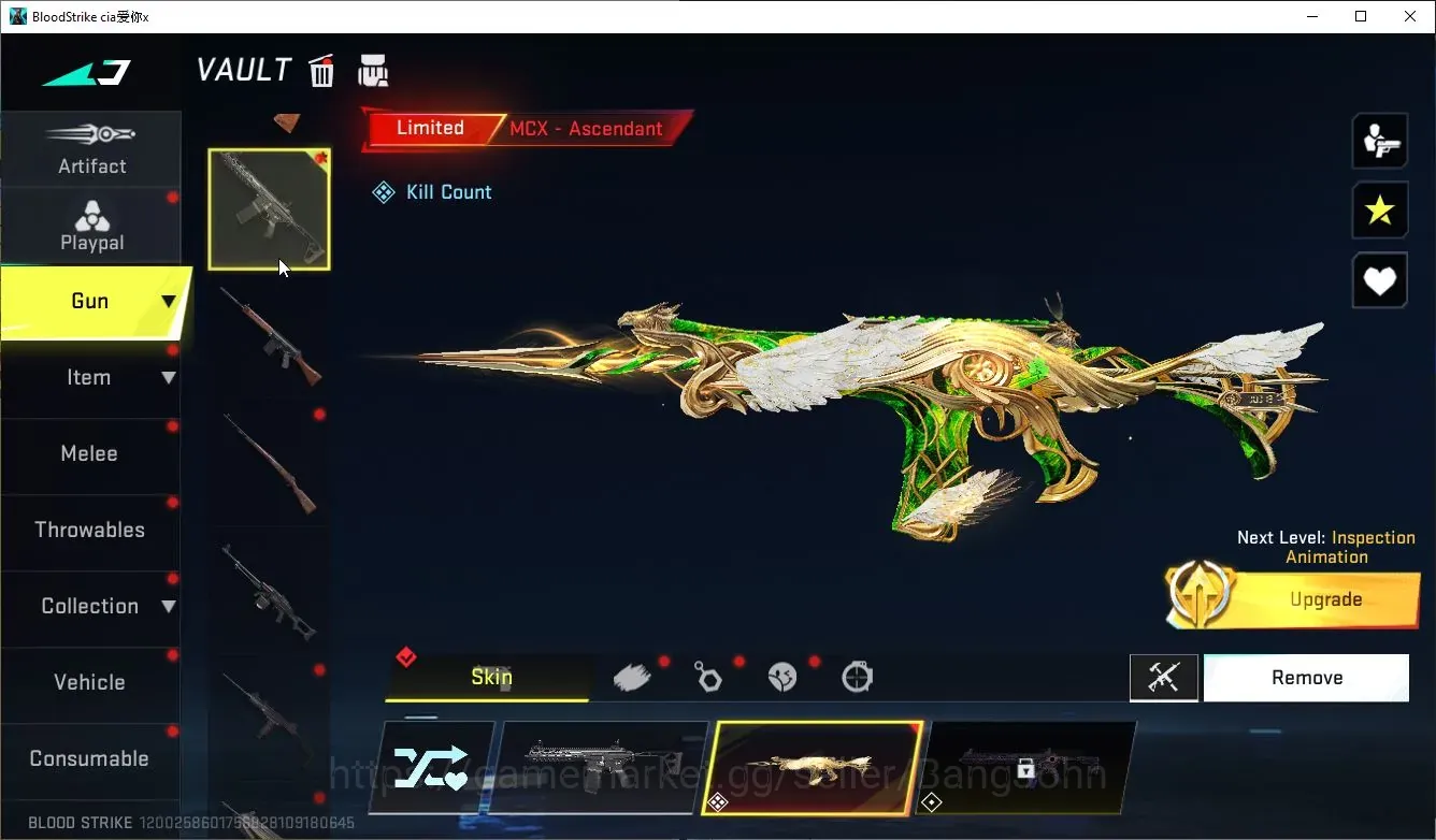 Blood Strike Accounts Collab Skin ASIA | 1 Limit: MCX,MP7 | 3 Ultra: FAl,FN2000,Galil | 1 Collab OPM: SKS | 1 Ultra Striker 1