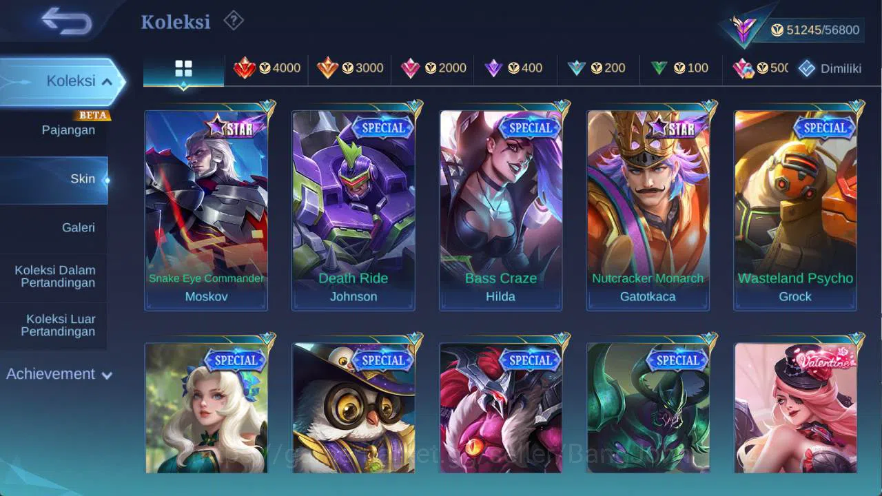 Mobile Legends: Bang Bang Accounts Others hero 101 skin 170+ prime (Beatrix, claude), LB alpha, zodiac selena, create 8