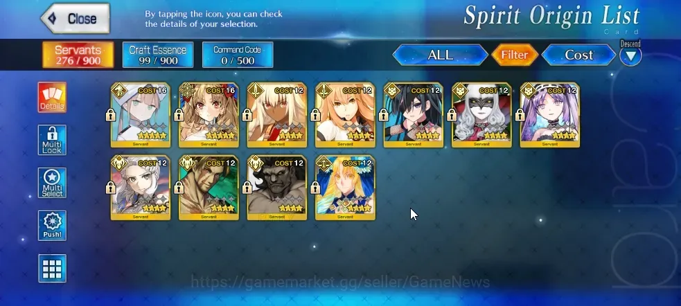 Fate-Grand Order Accounts NA Starter Fuyuki Lv 1 |2 SSR Servant|Beast Ereshkigal & Nemo|43 Golden Apple|Birthday Unset|Log 1