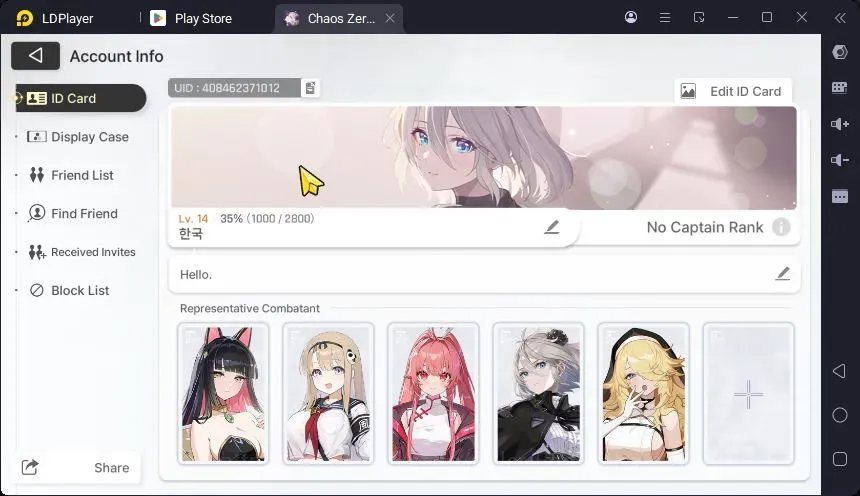 Buy Chaos Zero Nightmare Accounts - Global | Lv.14 | 5 SSR (Rita
