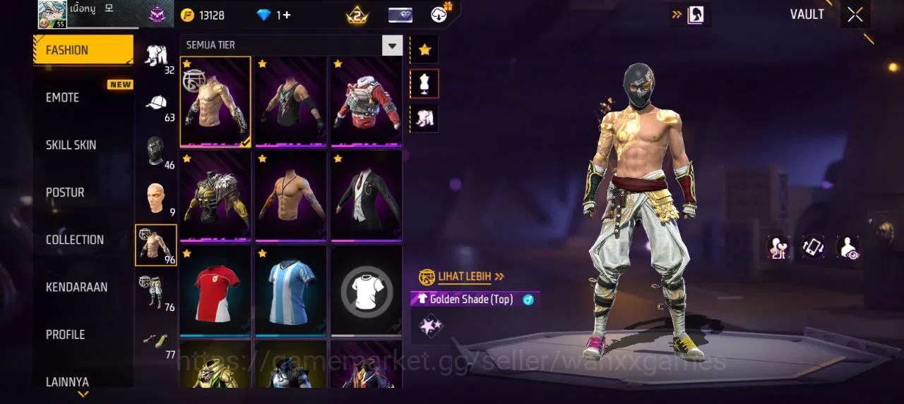 Free Fire Accounts Indonesia | AKUN LVL 55 SG HAND OF HOPE,MAMBAH,BUNYY VAULT 96 EMOTE 12 KATANA LOBY 1 TAS 19 WEAPON 105 3