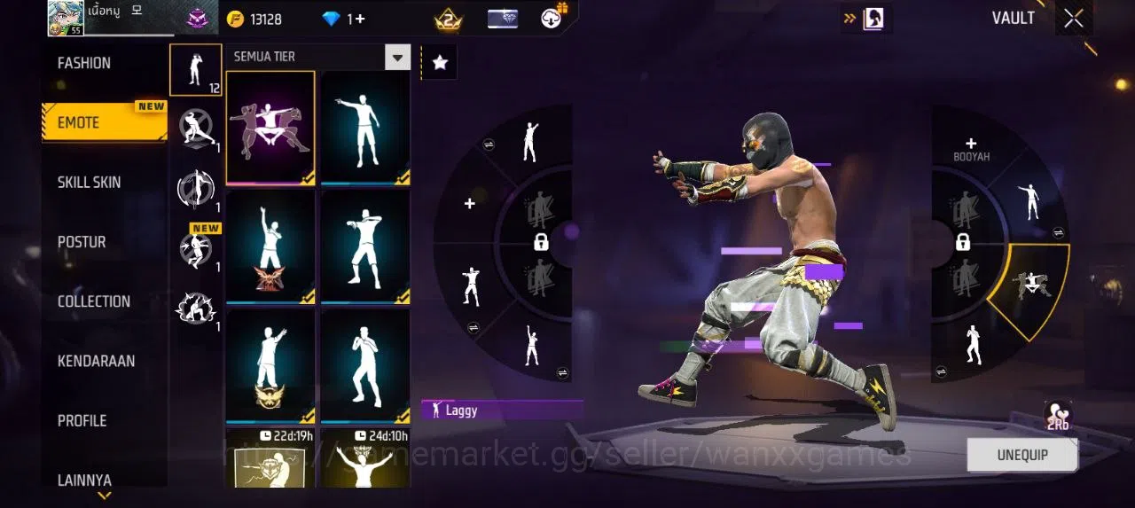 Free Fire Accounts Indonesia | AKUN LVL 55 SG HAND OF HOPE,MAMBAH,BUNYY VAULT 96 EMOTE 12 KATANA LOBY 1 TAS 19 WEAPON 105 4