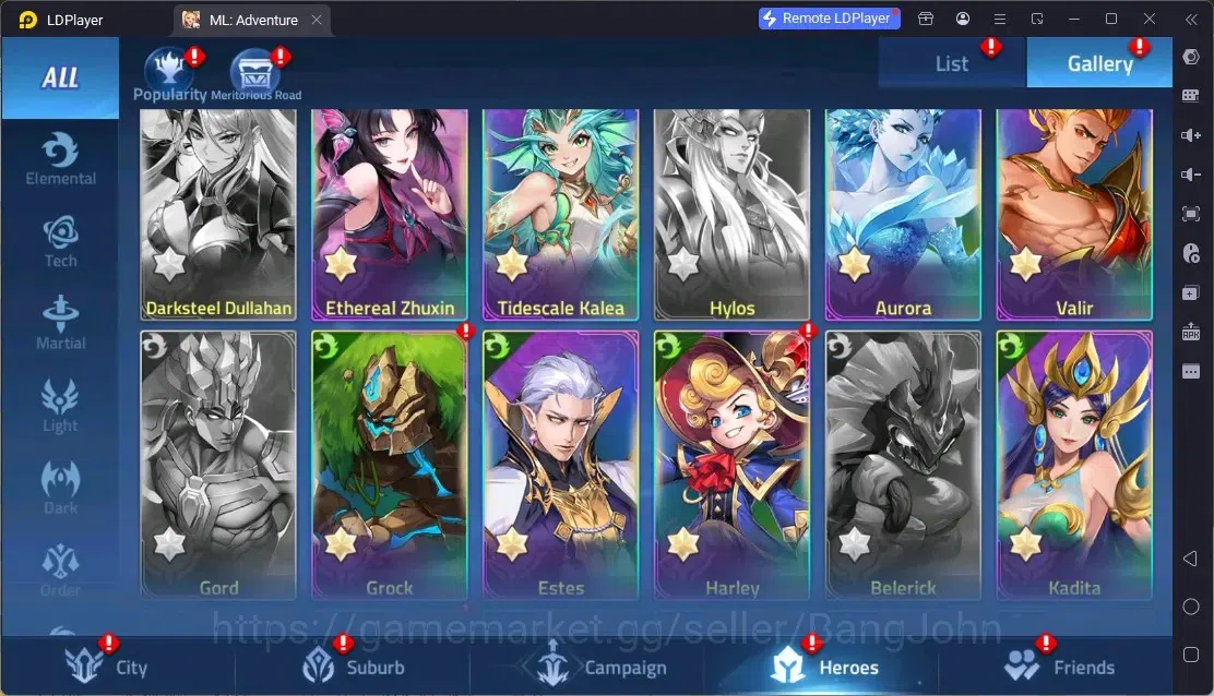 Mobile Legends: Adventure Accounts Global | LV 60 | 1M Power | VIP 4 | Camp 23-35 | Hero 76 | 44 SSR | Detail Check SS 13