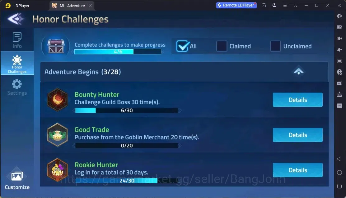 Mobile Legends: Adventure Accounts Global | LV 60 | 1M Power | VIP 4 | Camp 23-35 | Hero 76 | 44 SSR | Detail Check SS 2
