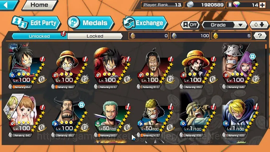 One Piece Bounty Rush Accounts Global |4 EX | GP Edward Newgate, TSC Kaido, WI Tr image 10