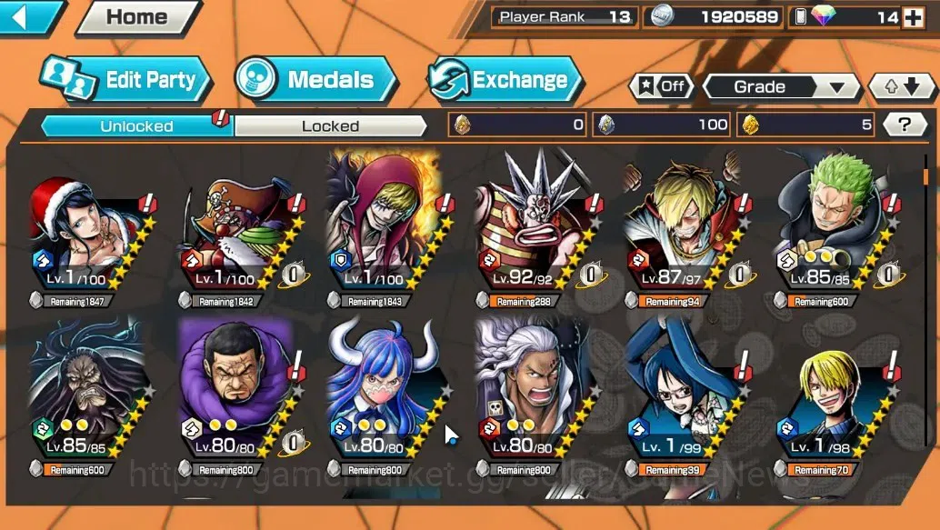 One Piece Bounty Rush Accounts Global |4 EX | GP Edward Newgate, TSC Kaido, WI Tr image 11