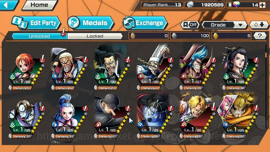 One Piece Bounty Rush Accounts Global |4 EX | GP Edward Newgate, TSC Kaido, WI Tr image 12