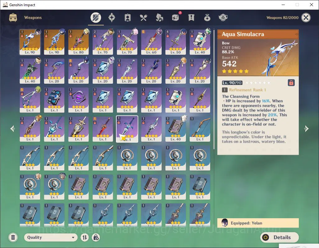 Genshin Impact Accounts End Game ASIA |AR 55|3 Limited +3(*5Weapon)Flins+Sign,Durin,Yelan |MC Male| TakeMail|Check SS 4