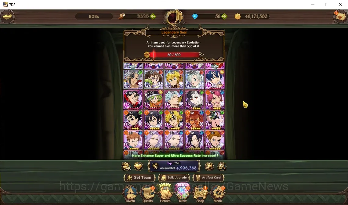 The Seven Deadly Sins: Grand Cross Accounts Endgame GLOBAL|4.9M CC|30 LS|6 LR,7 1
