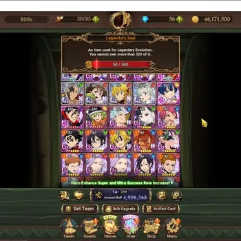 The Seven Deadly Sins: Grand Cross Accounts Endgame GLOBAL|4.9M CC|30 LS|6 LR,7