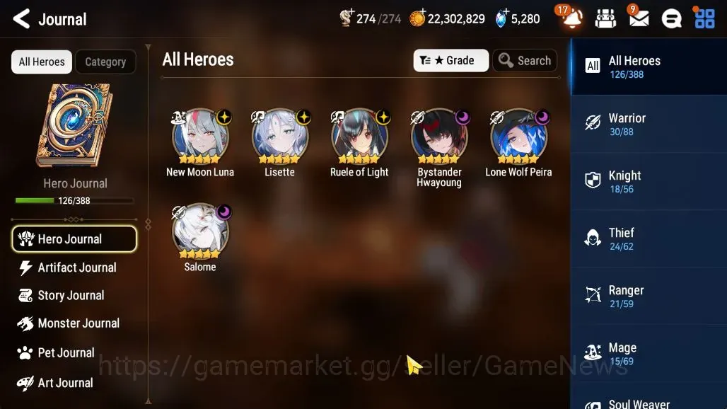 Epic Seven Accounts High-End GLOBAL UnVerif|NewEra|6 ML(Lisette,NM Luna,Salome,Ruele,etc)+Ivana,A 1