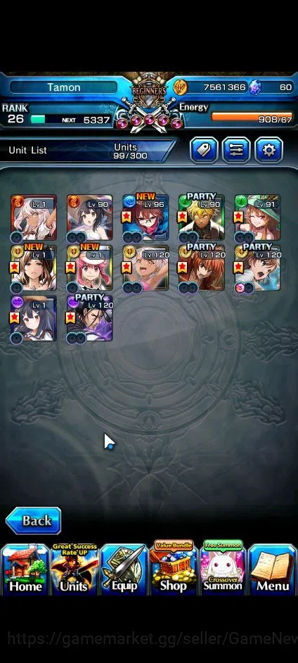 Grand Summoners Accounts End-Game Global|Rank 26|12 Ascend|HimuraTW,MikotoTW,Saito,WH Fen,S Miyu,Chloe,Canaria,Etc|Lpot 4