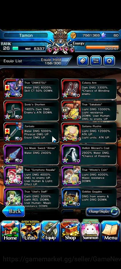 Grand Summoners Accounts End-Game Global|Rank 26|12 Ascend|HimuraTW,MikotoTW,Saito,WH Fen,S Miyu,Chloe,Canaria,Etc|Lpot 5