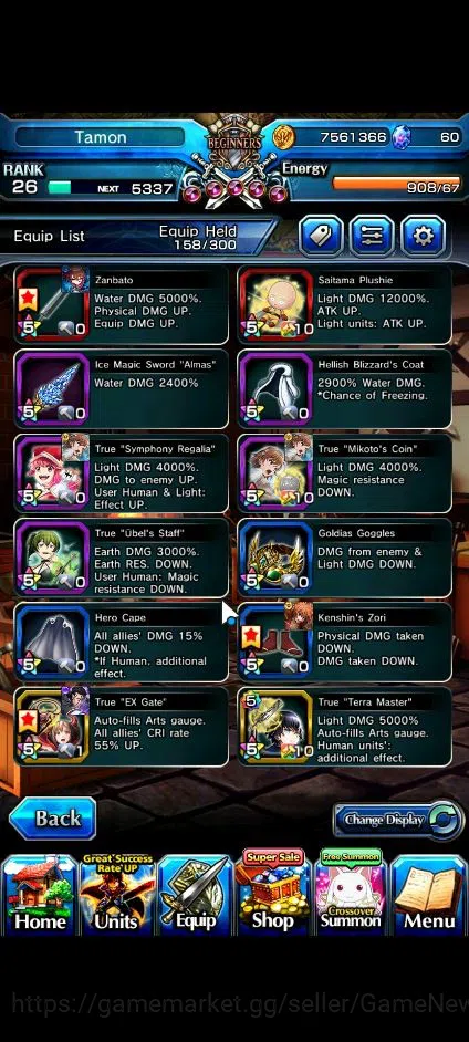 Grand Summoners Accounts End-Game Global|Rank 26|12 Ascend|HimuraTW,MikotoTW,Saito,WH Fen,S Miyu,Chloe,Canaria,Etc|Lpot 6