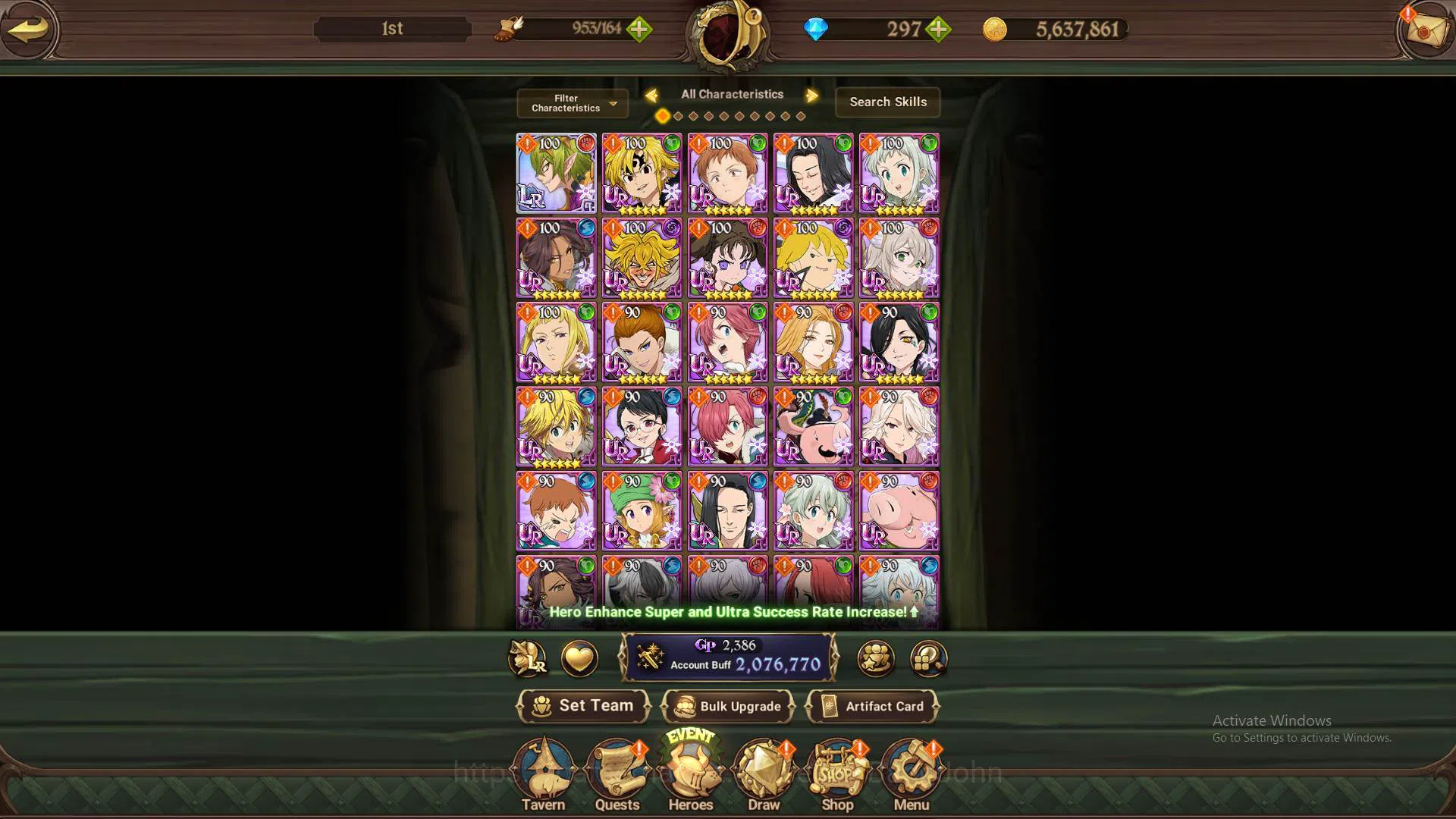 The Seven Deadly Sins: Grand Cross Accounts Others GLOBAL|2M CC|DM 297|1LR Helbram|6 UR 9