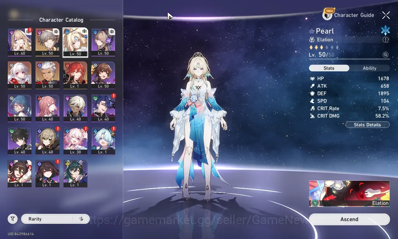Honkai Star Rail Accounts Others Asia |TL 39|2 Limited|( Pearl, Archer ) +Std Clara, Himeko|Xianzhou Luofu|Male MC|Take 1