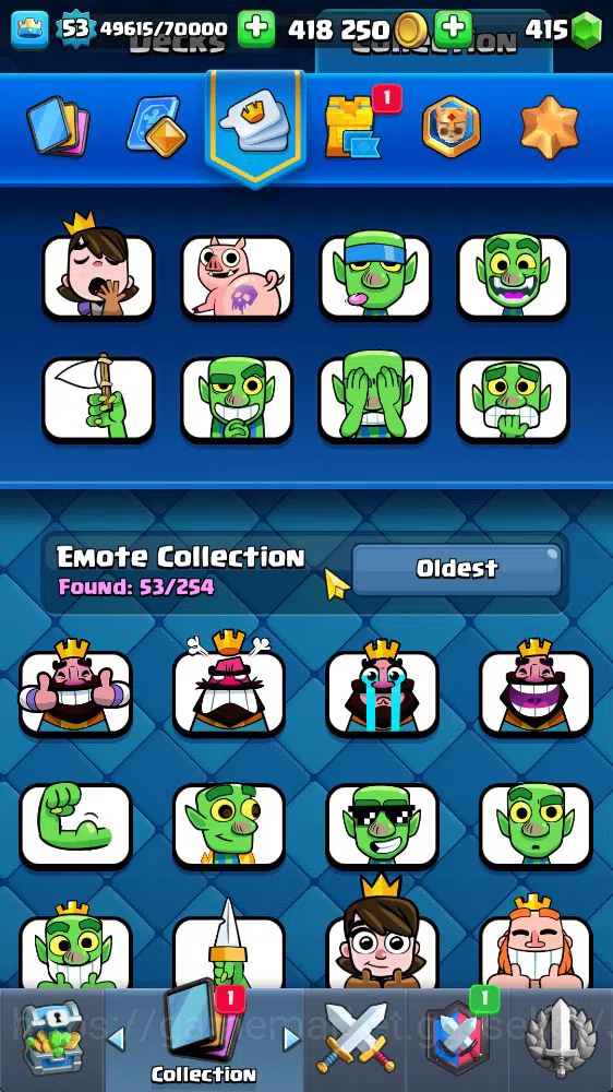Clash Royale Accounts Midgame Lvl 53|Trophy 10530|KTL 14|Limited Skin|Card 120|1 Hero 10 EVO 7 Champ 21 Legendary 33 Epic 30 16