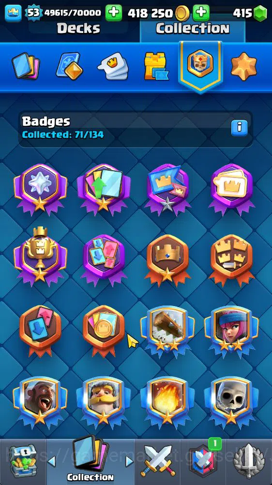 Clash Royale Accounts Midgame Lvl 53|Trophy 10530|KTL 14|Limited Skin|Card 120|1 Hero 10 EVO 7 Champ 21 Legendary 33 Epic 30 18