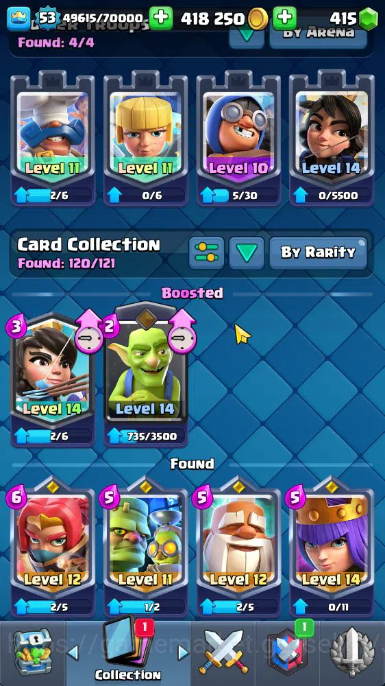 Clash Royale Accounts Midgame Lvl 53|Trophy 10530|KTL 14|Limited Skin|Card 120|1 Hero 10 EVO 7 Champ 21 Legendary 33 Epic 30 5