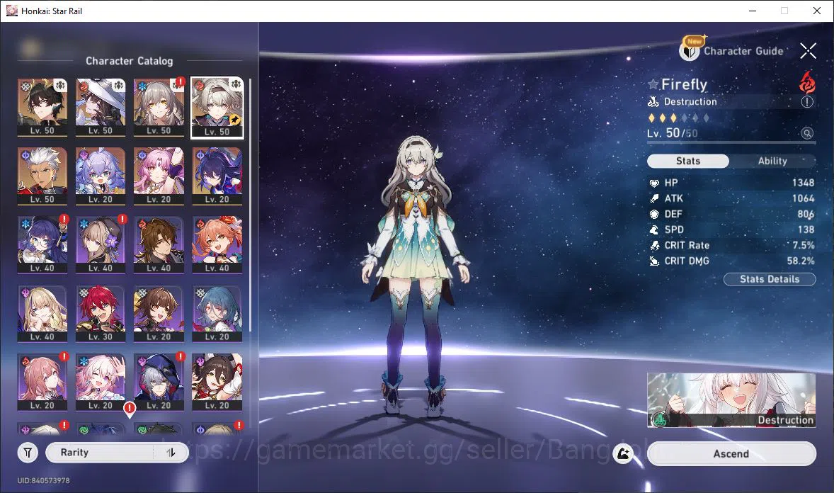Honkai Star Rail Accounts [ASIA] TL 40 | 8 Limit | Dan Heng | The Dahlia | F image 14