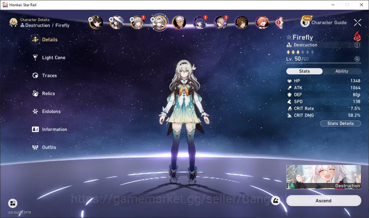 Honkai Star Rail Accounts [ASIA] TL 40 | 8 Limit | Dan Heng | The Dahlia | F image 15