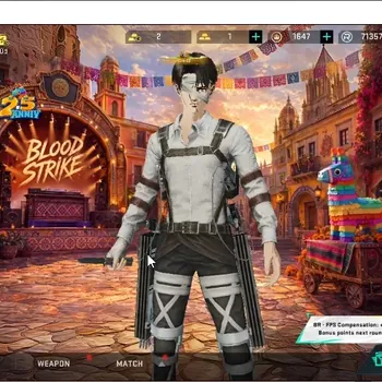 Blood Strike Accounts Collab Skin ASIA|Eternal MP7-Tidesong|Melee Katana & Knife|Collab AoT2 Zero-Levi,Bleach