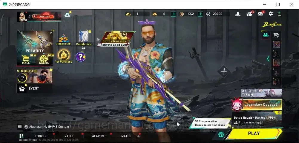 Blood Strike Accounts Collab Skin ASIA|3 ETERNAL Uzi Star Lv 3,DEagle Scorpio,MP7 Tidesong|Collab Galil Elizabeth|9 Ultra 1