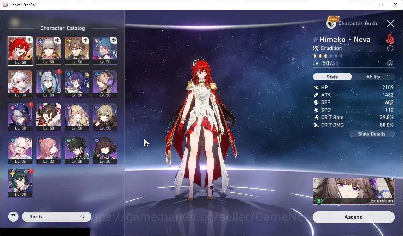 Honkai Star Rail Accounts Starter Asia |TL 36| 1 Golden Companion | 1 Limited (Himeko Nova) +1 STD (Welt E1) Take Mail 1